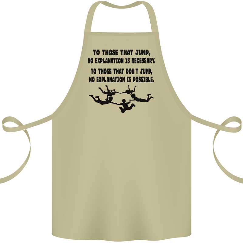 Skydiving No Explanation Freefall Paras Cotton Apron 100% Organic Khaki