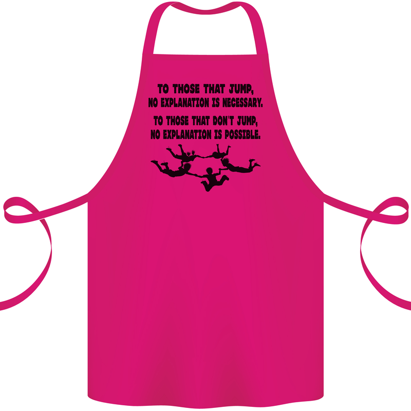 Skydiving No Explanation Freefall Paras Cotton Apron 100% Organic Pink