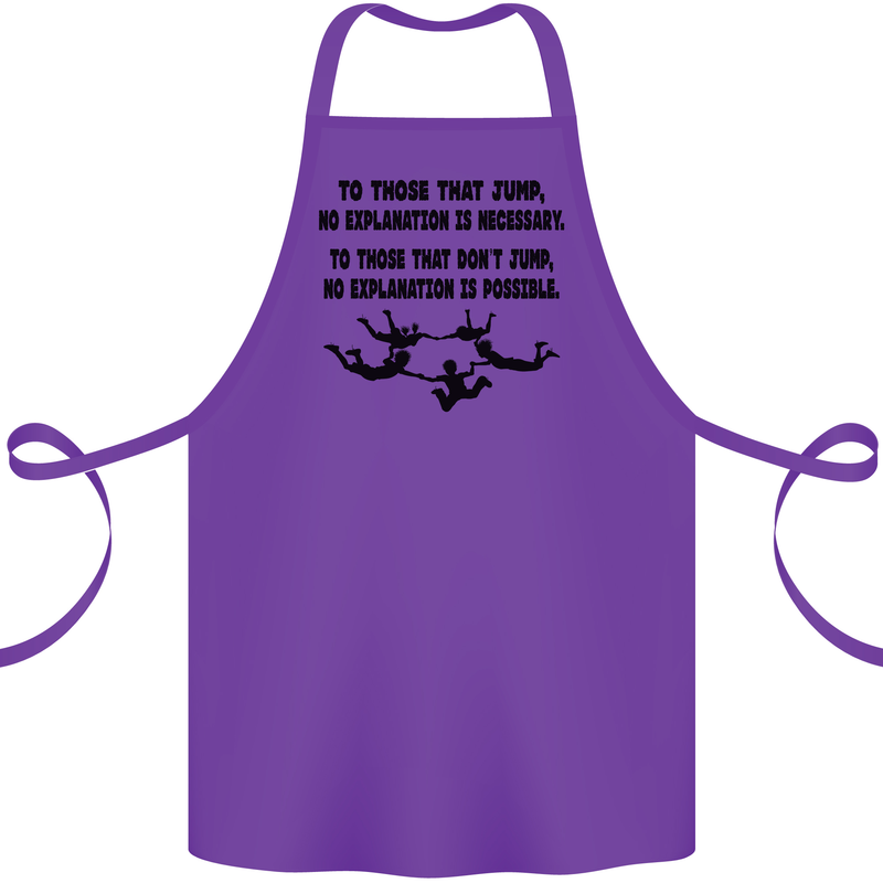Skydiving No Explanation Freefall Paras Cotton Apron 100% Organic Purple