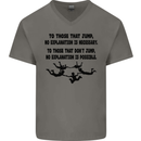 Skydiving No Explanation Freefall Paras Mens V-Neck Cotton T-Shirt Charcoal