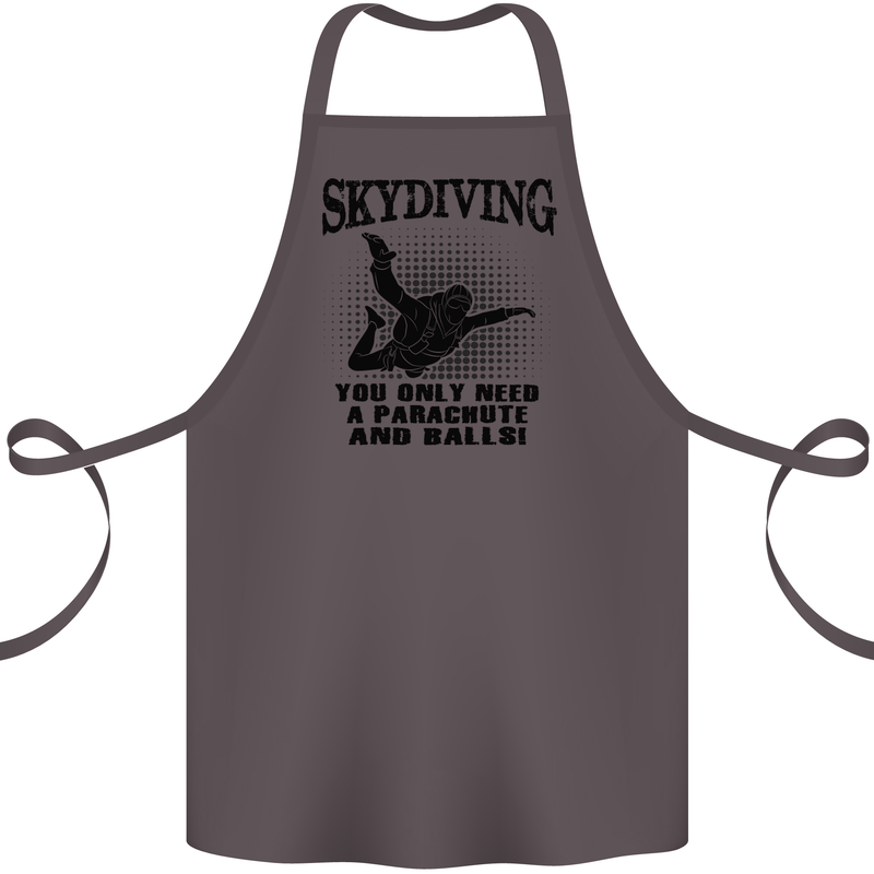 Skydiving Parachute & Balls Skydiver Funny Cotton Apron 100% Organic Dark Grey