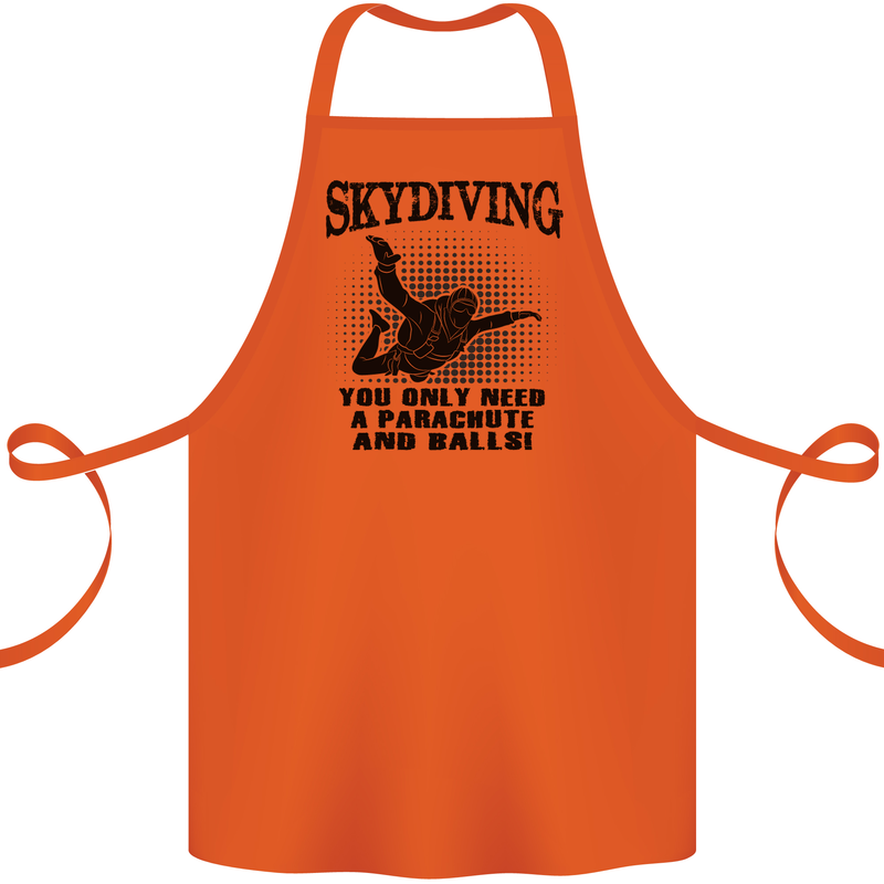 Skydiving Parachute & Balls Skydiver Funny Cotton Apron 100% Organic Orange