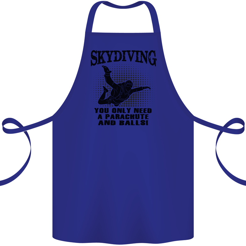 Skydiving Parachute & Balls Skydiver Funny Cotton Apron 100% Organic Royal Blue