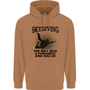 Skydiving Parachute & Balls Skydiver Funny Mens 80% Cotton Hoodie Caramel Latte