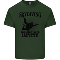 Skydiving Parachute & Balls Skydiver Funny Mens Cotton T-Shirt Tee Top Forest Green