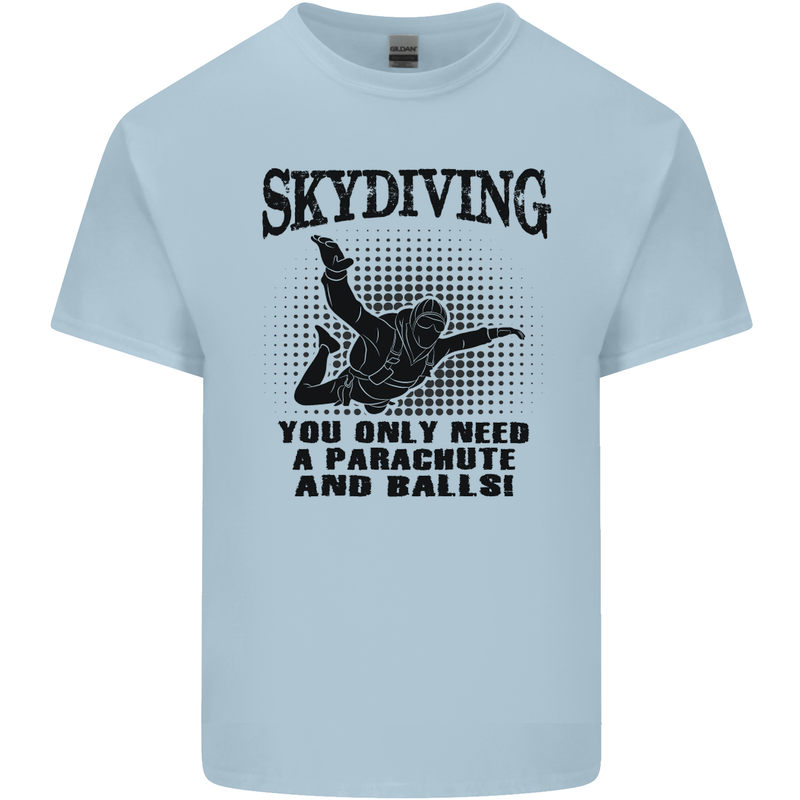 Skydiving Parachute & Balls Skydiver Funny Mens Cotton T-Shirt Tee Top Light Blue