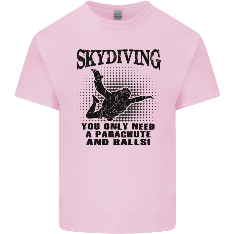 Skydiving Parachute & Balls Skydiver Funny Mens Cotton T-Shirt Tee Top Light Pink