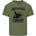 Skydiving Parachute & Balls Skydiver Funny Mens Cotton T-Shirt Tee Top Military Green