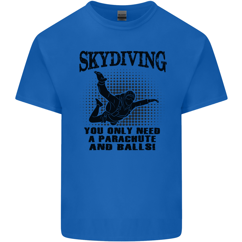 Skydiving Parachute & Balls Skydiver Funny Mens Cotton T-Shirt Tee Top Royal Blue