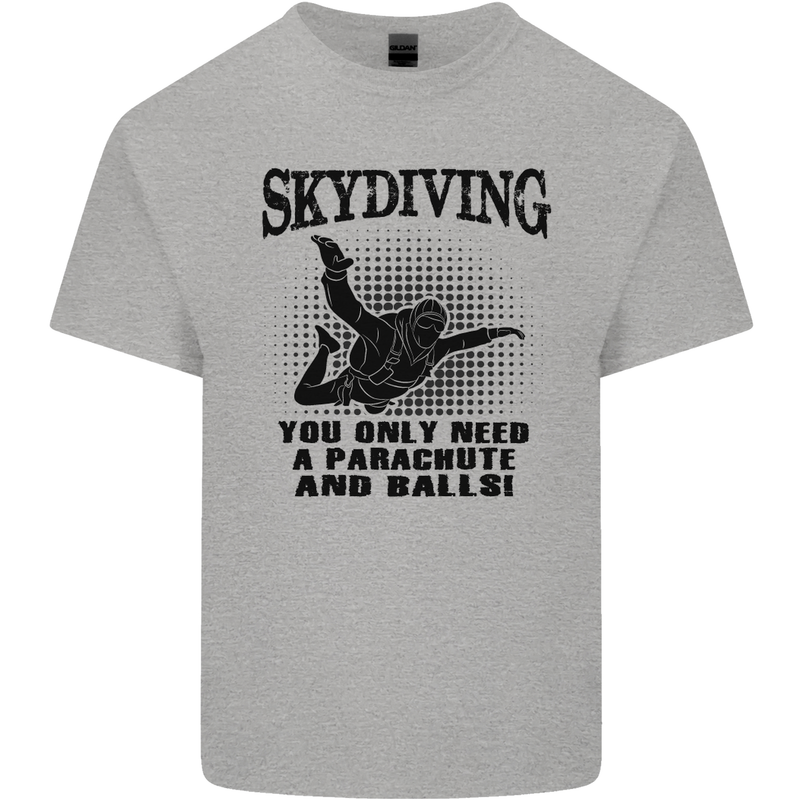 Skydiving Parachute & Balls Skydiver Funny Mens Cotton T-Shirt Tee Top Sports Grey
