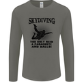 Skydiving Parachute & Balls Skydiver Funny Mens Long Sleeve T-Shirt Charcoal
