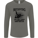 Skydiving Parachute & Balls Skydiver Funny Mens Long Sleeve T-Shirt Charcoal