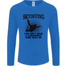 Skydiving Parachute & Balls Skydiver Funny Mens Long Sleeve T-Shirt Royal Blue