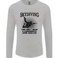 Skydiving Parachute & Balls Skydiver Funny Mens Long Sleeve T-Shirt Sports Grey