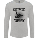 Skydiving Parachute & Balls Skydiver Funny Mens Long Sleeve T-Shirt Sports Grey