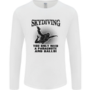 Skydiving Parachute & Balls Skydiver Funny Mens Long Sleeve T-Shirt White