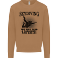 Skydiving Parachute & Balls Skydiver Funny Mens Sweatshirt Jumper Caramel Latte
