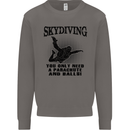 Skydiving Parachute & Balls Skydiver Funny Mens Sweatshirt Jumper Charcoal
