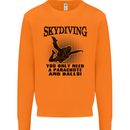 Skydiving Parachute & Balls Skydiver Funny Mens Sweatshirt Jumper Orange