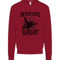 Skydiving Parachute & Balls Skydiver Funny Mens Sweatshirt Jumper Red