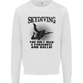 Skydiving Parachute & Balls Skydiver Funny Mens Sweatshirt Jumper White