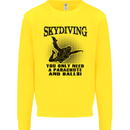Skydiving Parachute & Balls Skydiver Funny Mens Sweatshirt Jumper Yellow