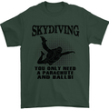 Skydiving Parachute & Balls Skydiver Funny Mens T-Shirt Cotton Gildan Forest Green