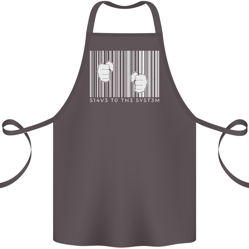 Slave to the System Anti Capitalism Cotton Apron 100% Organic Dark Grey
