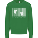 Slave to the System Anti Capitalism Kids Sweatshirt Jumper Irish Green