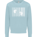 Slave to the System Anti Capitalism Kids Sweatshirt Jumper Light Blue