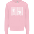 Slave to the System Anti Capitalism Kids Sweatshirt Jumper Light Pink