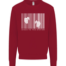 Slave to the System Anti Capitalism Kids Sweatshirt Jumper Red