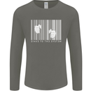 Slave to the System Anti Capitalism Mens Long Sleeve T-Shirt Charcoal