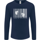 Slave to the System Anti Capitalism Mens Long Sleeve T-Shirt Navy Blue