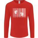 Slave to the System Anti Capitalism Mens Long Sleeve T-Shirt Red