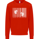 Slave to the System Anti Capitalism Mens Sweatshirt Jumper Bright Red
