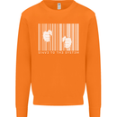 Slave to the System Anti Capitalism Mens Sweatshirt Jumper Orange