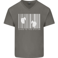 Slave to the System Anti Capitalism Mens V-Neck Cotton T-Shirt Charcoal