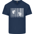 Slave to the System Anti Capitalism Mens V-Neck Cotton T-Shirt Navy Blue