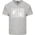 Slave to the System Anti Capitalism Mens V-Neck Cotton T-Shirt Sports Grey