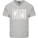 Slave to the System Anti Capitalism Mens V-Neck Cotton T-Shirt Sports Grey