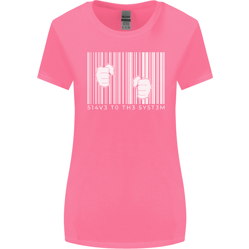 Slave to the System Anti Capitalism Womens Wider Cut T-Shirt Azalea