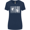 Slave to the System Anti Capitalism Womens Wider Cut T-Shirt Navy Blue