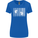 Slave to the System Anti Capitalism Womens Wider Cut T-Shirt Royal Blue