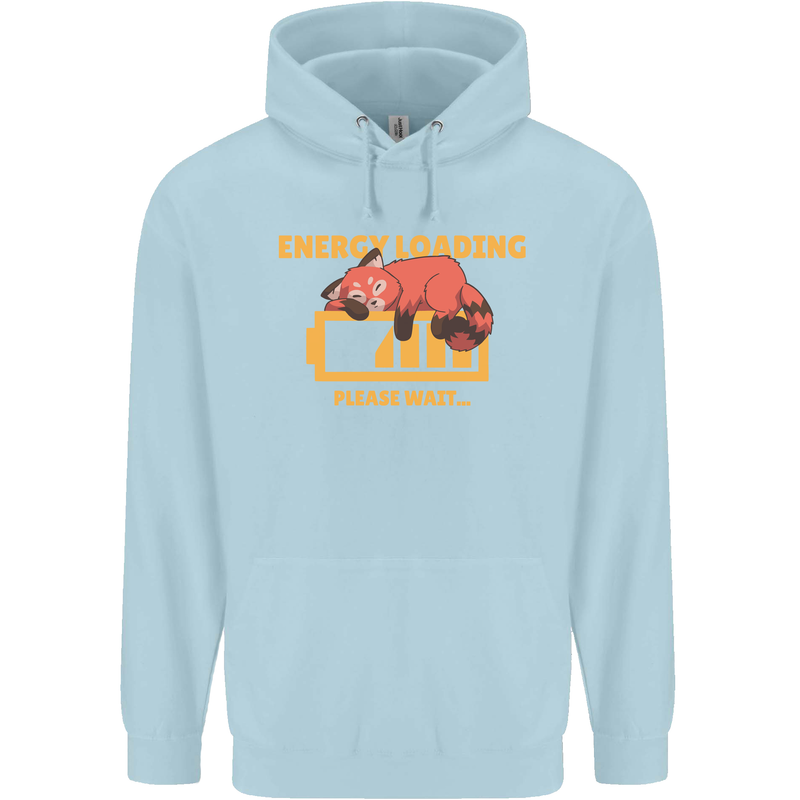 Sleeping Fox Energy Funny Lazy Anti-Social Childrens Kids Hoodie Light Blue