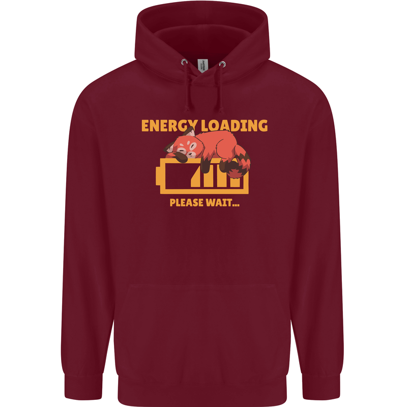 Sleeping Fox Energy Funny Lazy Anti-Social Childrens Kids Hoodie Maroon