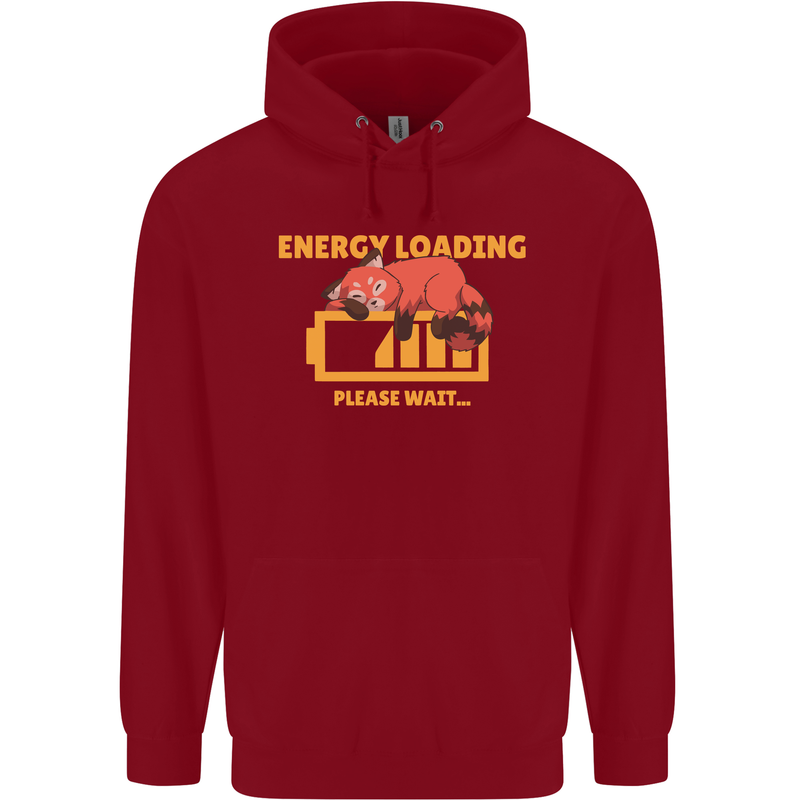 Sleeping Fox Energy Funny Lazy Anti-Social Childrens Kids Hoodie Red