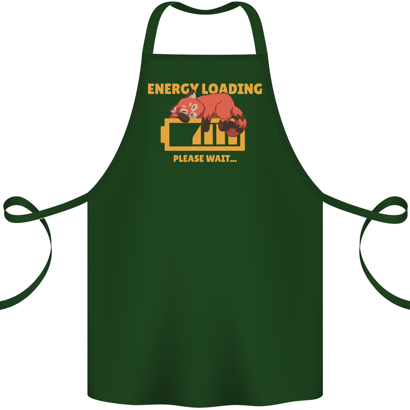Sleeping Fox Energy Funny Lazy Anti-Social Cotton Apron 100% Organic Forest Green