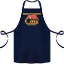 Sleeping Fox Energy Funny Lazy Anti-Social Cotton Apron 100% Organic Navy Blue