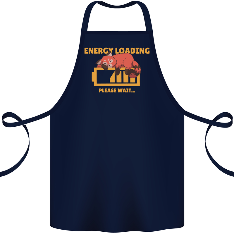 Sleeping Fox Energy Funny Lazy Anti-Social Cotton Apron 100% Organic Navy Blue